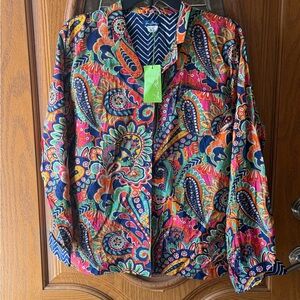 Vera Bradley Multicolor Paisley Pajama Top